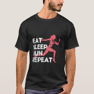Ät Sova Spring Upprepa Friidrott Maraton Löpning T Shirt
