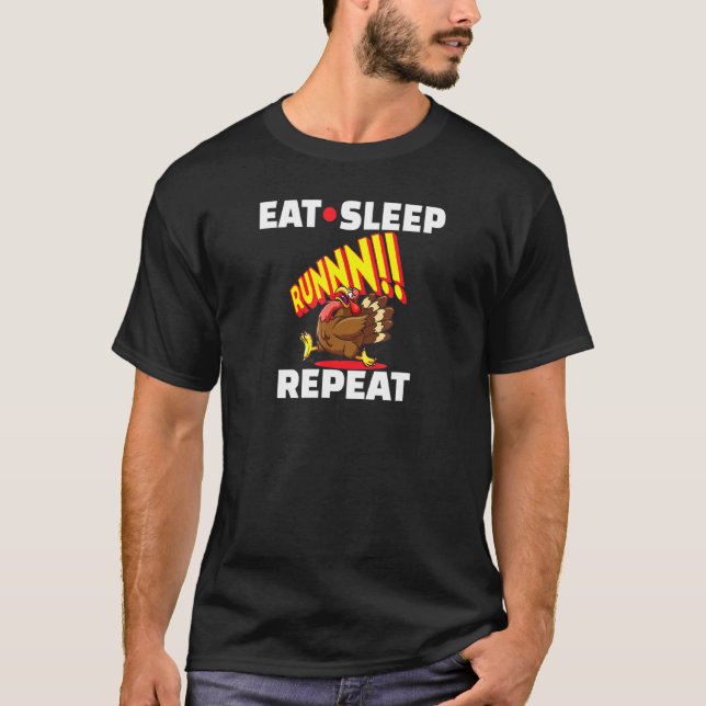 Ät Sova Spring Upprepa Kyckel Löpare T Shirt (Framsida)