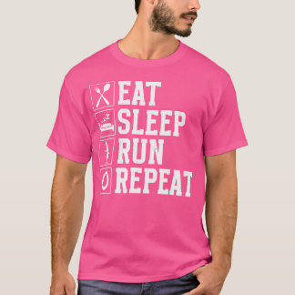 Ät Sova Spring Upprepa Rolig Löpning Löpare T Shirt