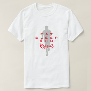 Ät Sova Spring Upprepa rolig löpning sportskläder T Shirt