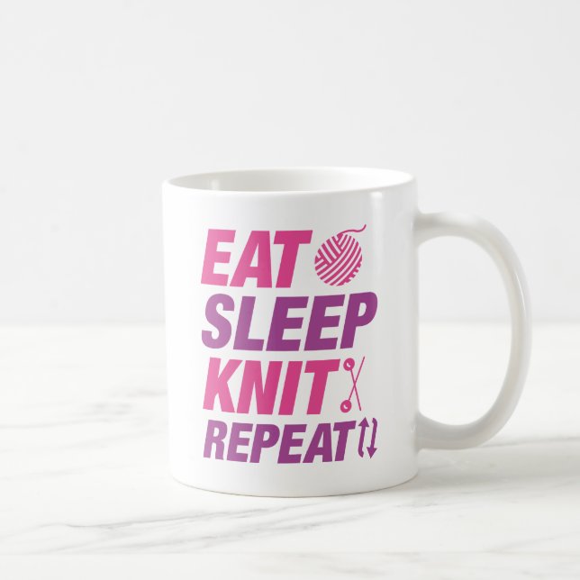 Ät Sova Sticka Upprepa Kaffemugg (Höger)