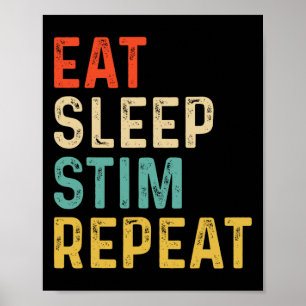 Ät Sova Stim Genta Autism Acceptans Barn Pojkar W Poster