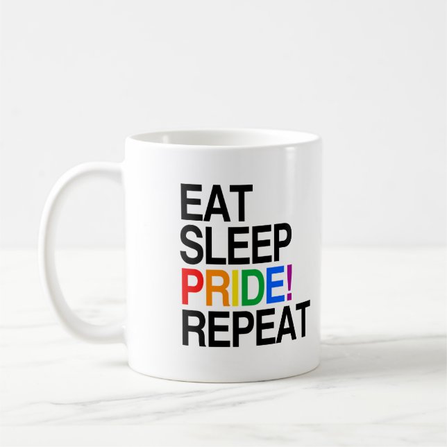 Ät Sova Stolthet Upprepa Kaffemugg (Vänster)