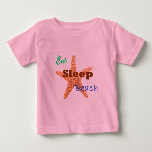 Ät Sova Strand - Babyblus Ekologisk Tee (Framsida)