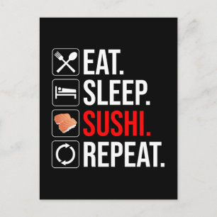 Ät. Sova. Sushi. Repetera Vykort
