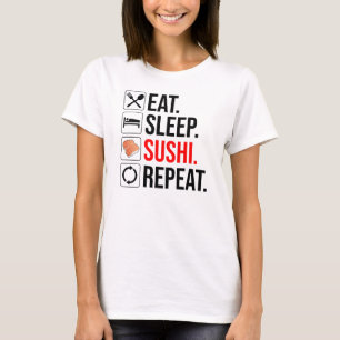 Ät. Sova. Sushi. Upprepa T Shirt