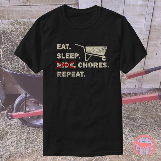 Ät Sova Sysslor Upprepa | Roligt Hästskt Present T Shirt (Skapare uppladdad)