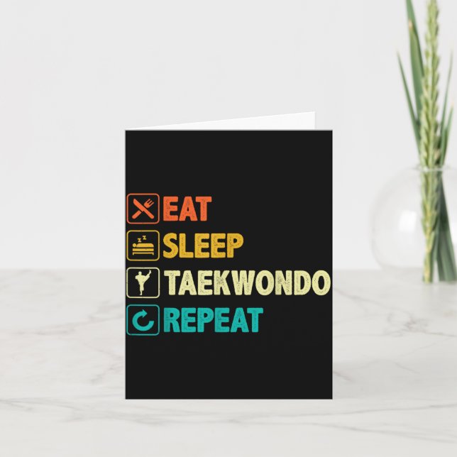 Ät Sova Taekwondo Upprepa - Tae Kwon Do Stridskons Kort (Framsida)