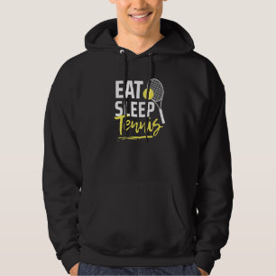 Ät Sova Tennis Spelare Rolig Mäns Kvinnors Sport Hoodie