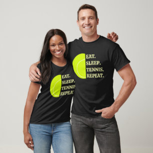 Ät Sova Tennis Upprepa Rolig Tennis T Shirt