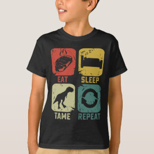 Ät Sova Tjäma Upprepa Dinosaurie Spel Geek Roligt T Shirt