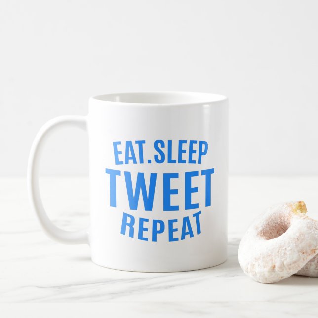 Ät Sova Twittra Upprepa Kaffemugg (Med munk)