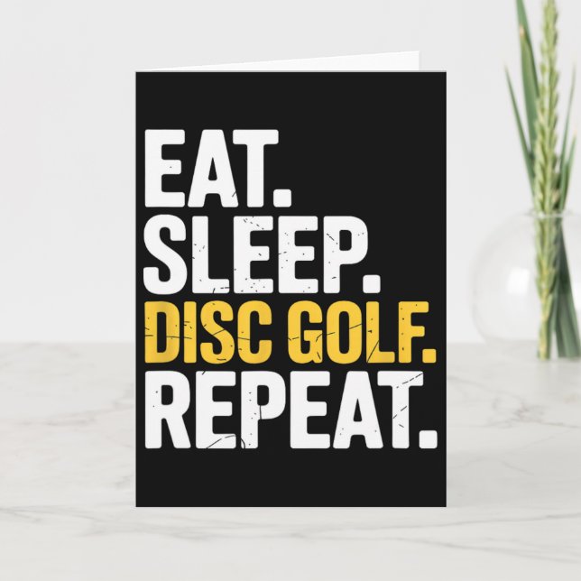 Ät Sova Upprepa Frisbee Golf Spelare Disc Golf  Kort (Framsida)