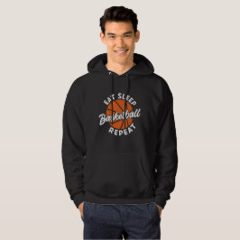 Ät Sova Upprepa Vit Basketboll Hoodie
