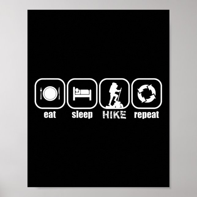 Ät, Sova, Vandra, Upprepa - Rolig vandring, Campin Poster (Framsidan)