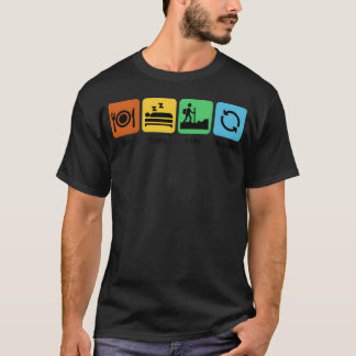 Ät Sova Vandring Upprepa Vandring Älskare Camping T Shirt