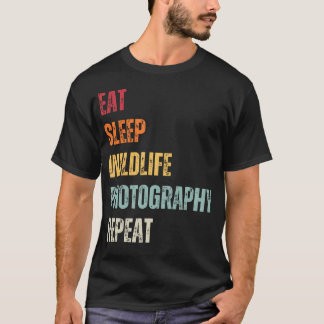 Ät Sova Vilda Fotografering Upprepa Djur Foto T Shirt