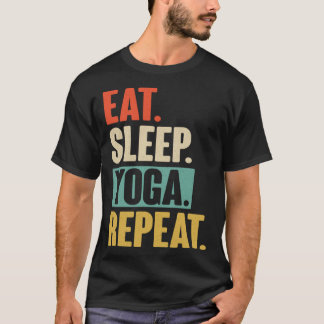 Ät Sova Yoga Upprepa   Vintage Meditation Övning T Shirt