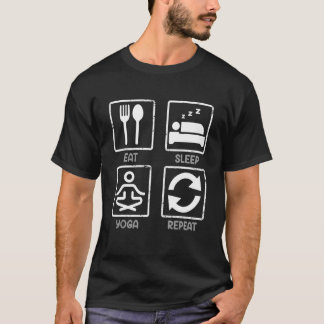 Ät Sova Yoga Upprepa Yoga Meditation T Shirt