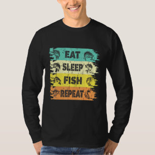 Ät sparsam fiskupprepad livsstil t shirt