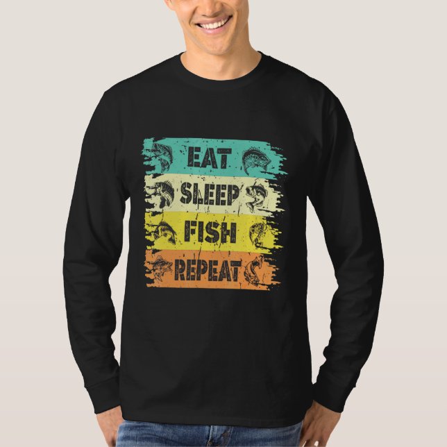 Ät sparsam fiskupprepad livsstil t shirt (Framsida)