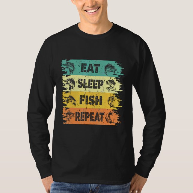 Ät sparsam fiskupprepad livsstil t shirt (Framsida)