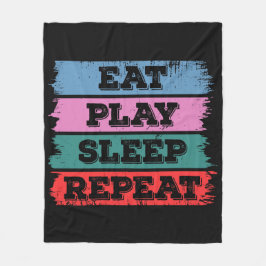 Ät.Spela.Viloläge.Upprepa Fleecefilt