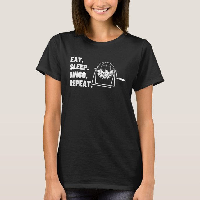 Ät Ssov Bingo Repeat Casino Bingo T Shirt (Framsida)