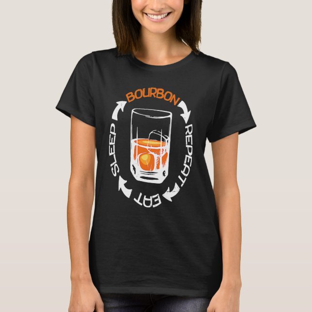 Ät Ssov Bourbon Upprepa Scotch Single Malt Whisk T Shirt (Framsida)