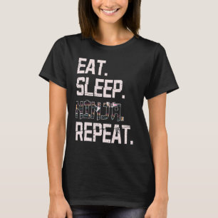 Ät Ssov Ninja Upprepa Japan Shinobi för Ninja Fläk T Shirt