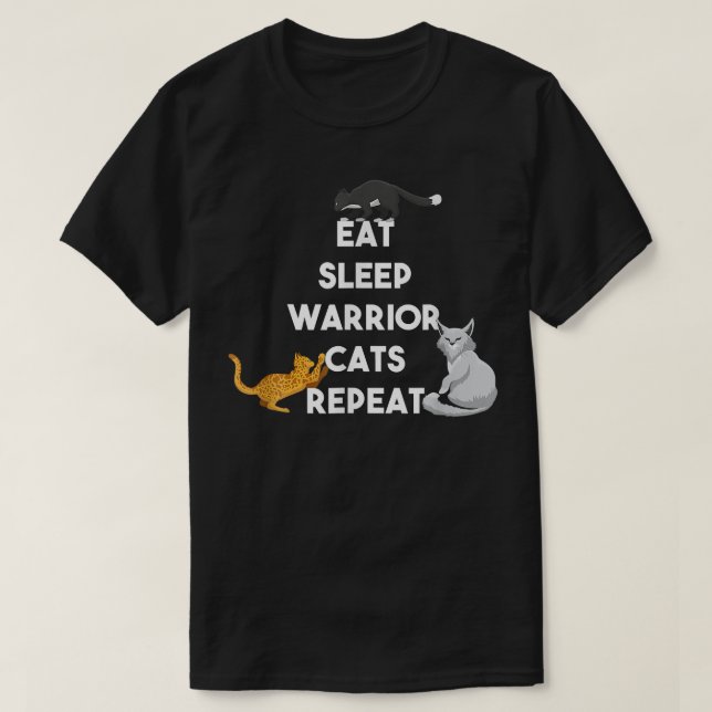Ät Ssov Warrior Cats Repeat Funny Cat Lover Kitt T Shirt (Design framsida)