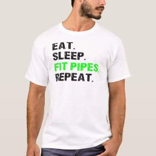 Ät strömsparläge, passa Rör Upprepa lustigt Pi T Shirt
