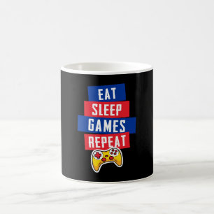 Ät strömsparspel Upprepa fina videospel Kaffemugg