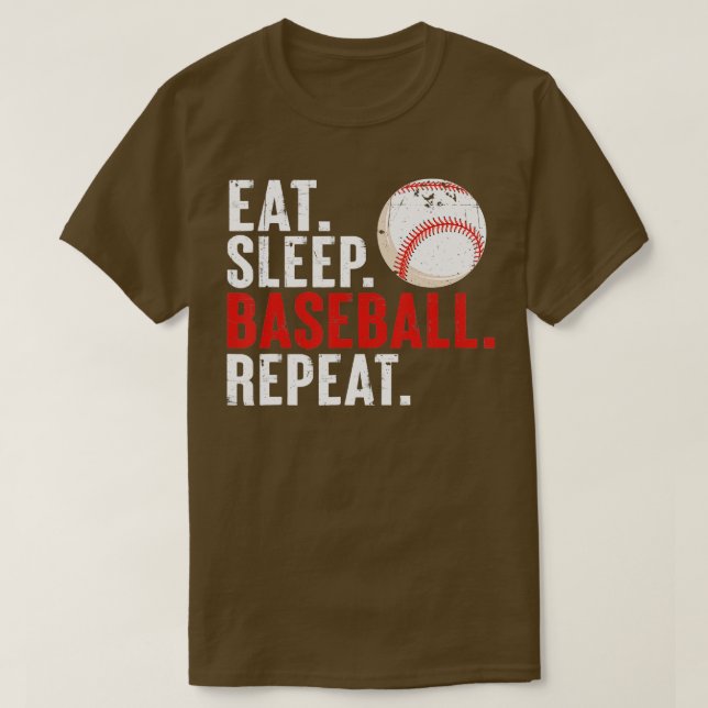 Ät Sväng Baskeball Upprepa Funny Baseball Älskare  T Shirt (Design framsida)