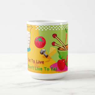 Ät till levande kost och viktförlust kaffemugg