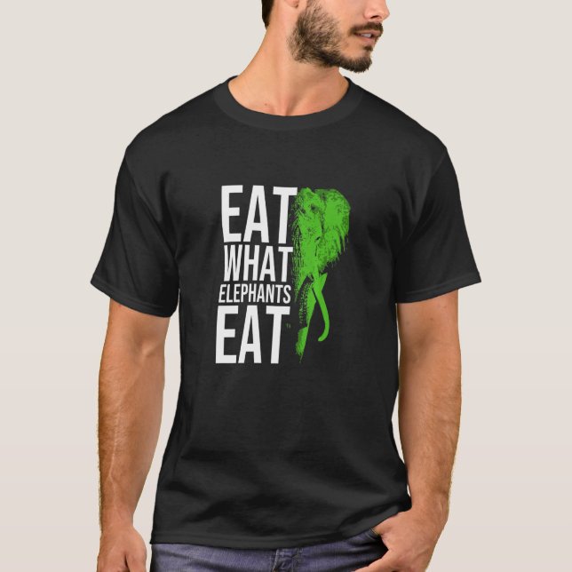 Ät vad elefanterna äter för kvinnor i vegetabilisk t shirt (Framsida)