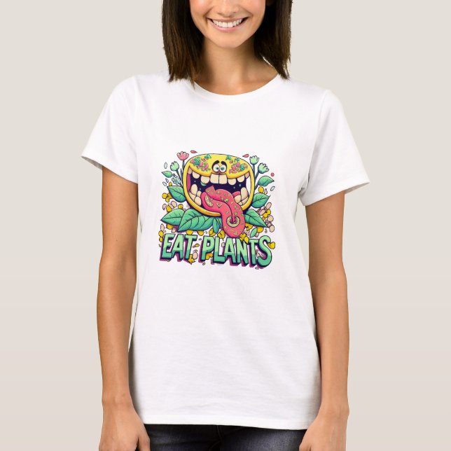 Ät Växter T Shirt (Framsida)