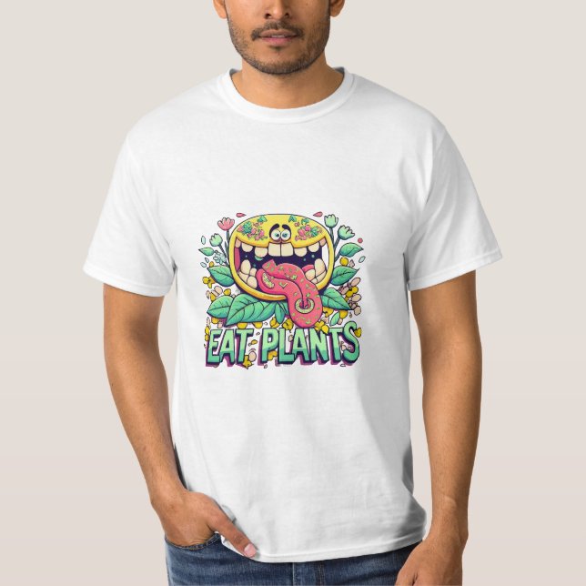 Ät Växter T Shirt (Framsida)