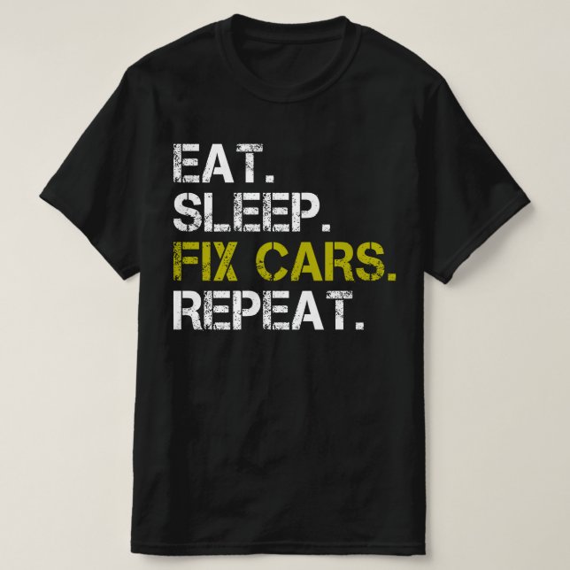 Ät vilofickbilar Upprepa automatisk motormekanism  T Shirt (Design framsida)