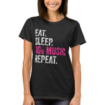 Ät viloläge 80s Musik Upprepa T-Shirt