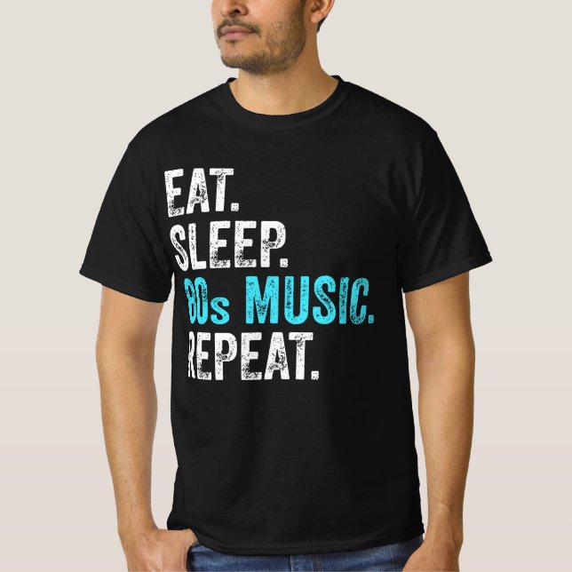 Ät viloläge 80sMusik - upprepa T-Shirt (Framsida)
