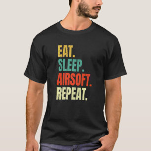 Ät viloläge Airsoft Upprepa Luft Soft Sports Retro T Shirt