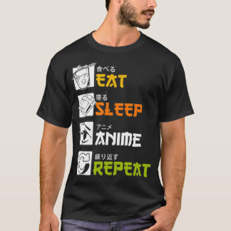 Ät viloläge Anime Repeat Funny Japansk Manga Japan T Shirt