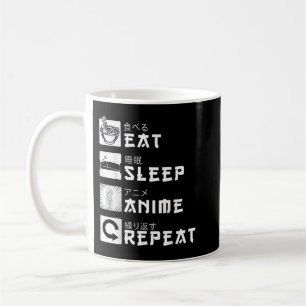 Ät viloläge Anime Upprepa japansk Manga Älskare Co Kaffemugg