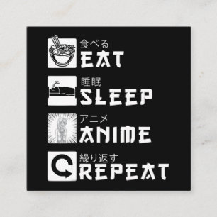 Ät viloläge Anime Upprepa japansk Manga Älskare Fyrkantigt Visitkort