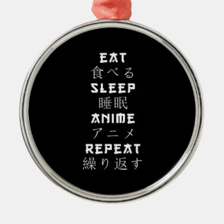 Ät viloläge Anime Upprepa japansk Manga Älskare Julgransprydnad Metall