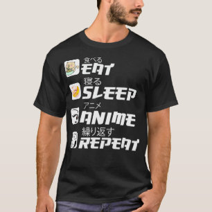 Ät viloläge Anime Upprepa lustigt japanskt Manga A T Shirt