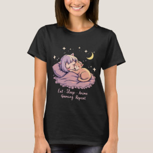 Ät viloläge Anime Upprepa Manga Shirts Manar Kvinn T Shirt