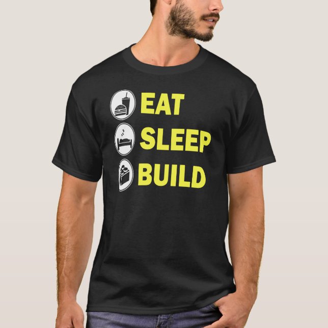 Ät viloläge Bygg Lego T Shirt (Framsida)