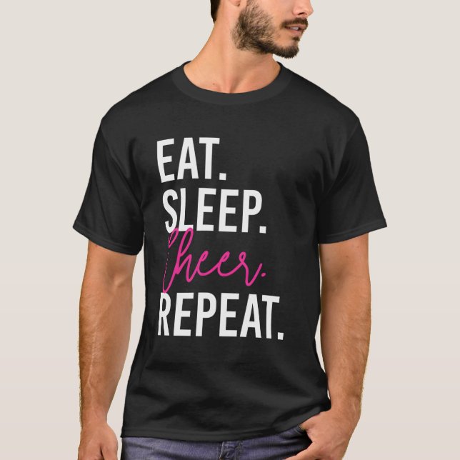 Ät viloläge Cheer Upprepa Cheerlead T Shirt (Framsida)